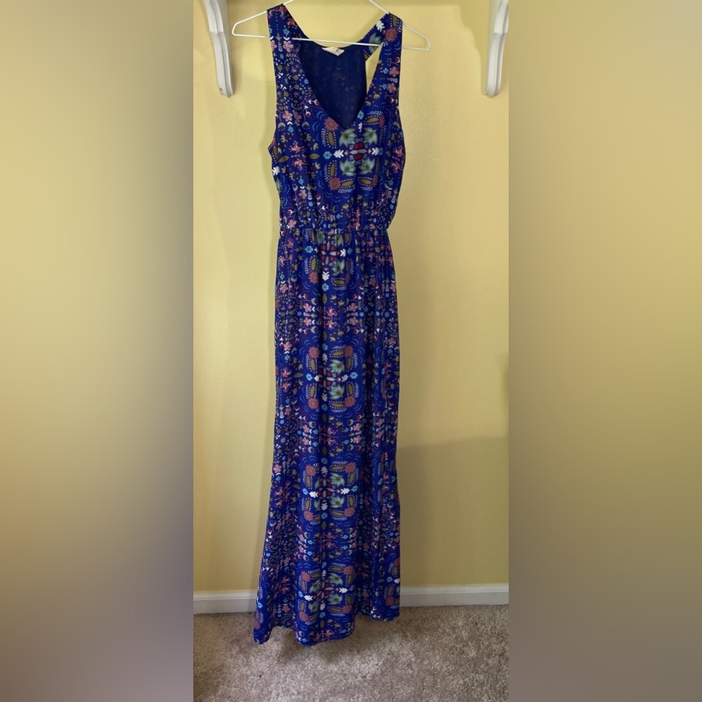 Everly Blue Strapless Maxi Sundress